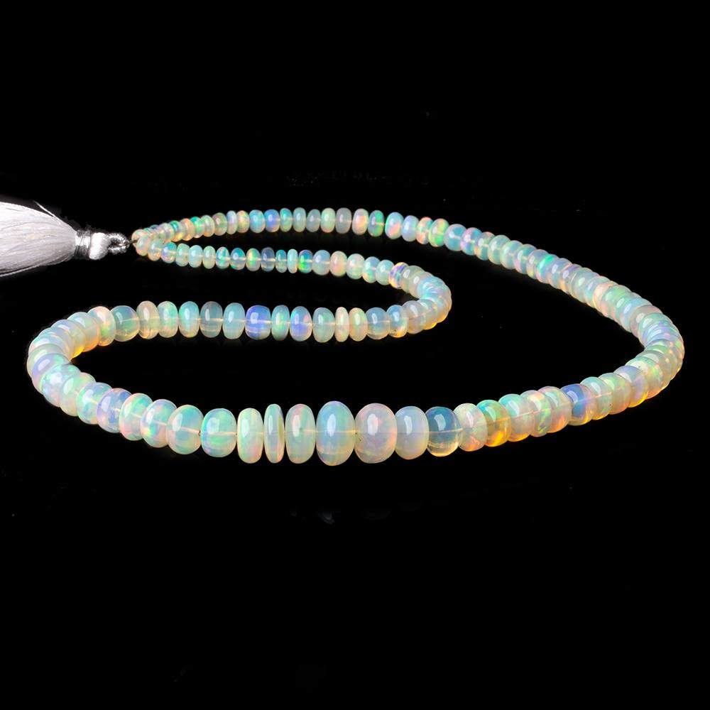 4.5-11.5mm Ethiopian Opal plain rondelle beads 19 inch 122 pieces AAA Grade