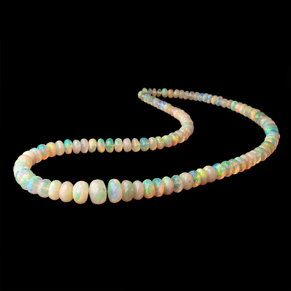 4.5-11mm Ethiopian Opal Faceted Rondelle Beads 16 inch 108 pieces AAA