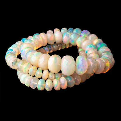 4.5-11mm Ethiopian Opal Faceted Rondelle Beads 16 inch 108 pieces AAA