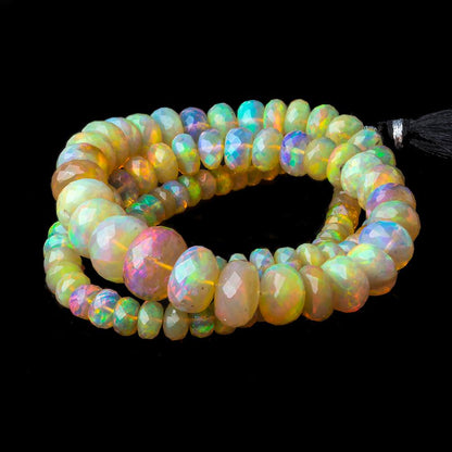 4.5-11mm Golden Ethiopian Opal faceted rondelle beads 16 inch 109 pieces