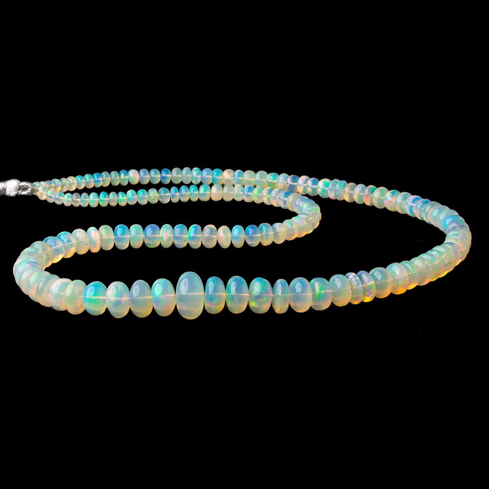 4.5-13mm Cream Ethiopian Opal Plain Rondelle beads 22 inch 134 pieces AAA