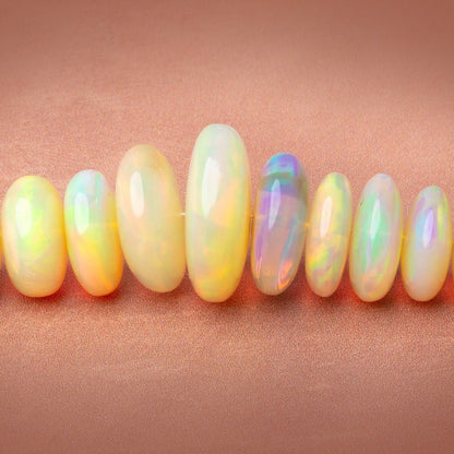 4.5-18mm Golden Ethiopian Opal Plain Rondelle 20 inch 185 Beads AAA