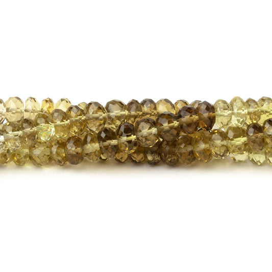 4.5-5.5mm Bi-Color Quartz Faceted Rondelle Beads 15 inch 121 pieces AA