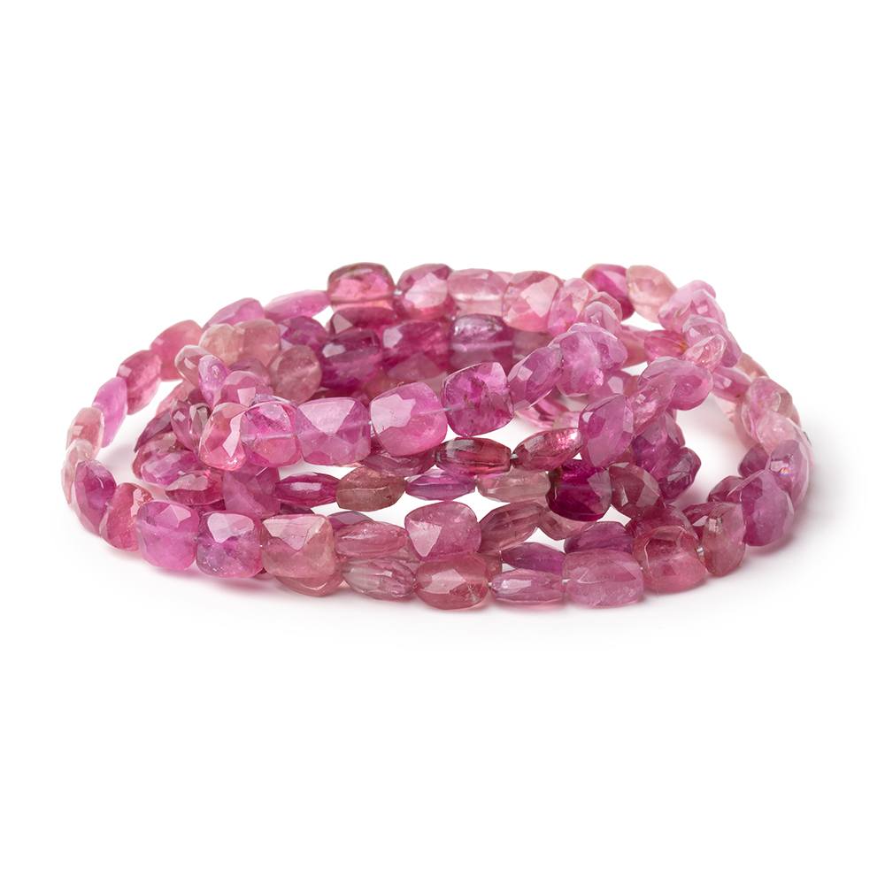 4.5-5.5mm Pink Tourmaline Faceted Cushion Beads 16 inch 72 pieces AA