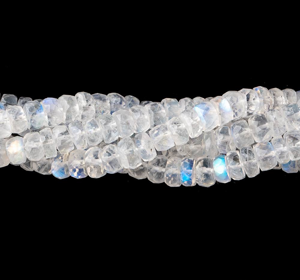4.5-5.5mm Rainbow Moonstone Faceted Rondelle Beads 16 inch 142 pieces