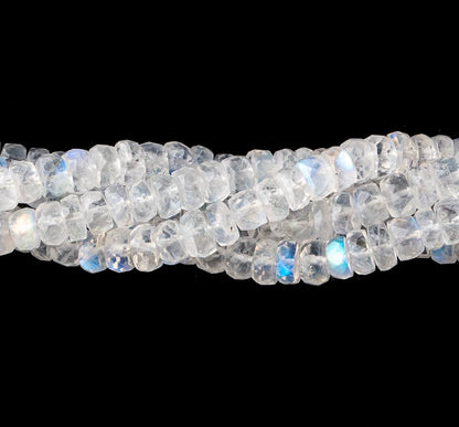 4.5-5.5mm Rainbow Moonstone Faceted Rondelle Beads 16 inch 142 pieces