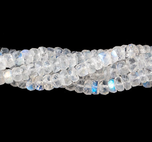 4.5-5.5mm Rainbow Moonstone Faceted Rondelle Beads 16 inch 142 pieces