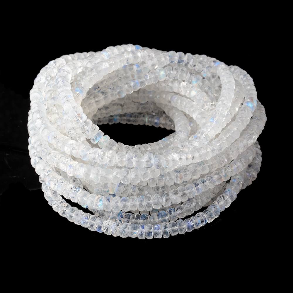 4.5-5.5mm Rainbow Moonstone Faceted Rondelle Beads 16 inch 142 pieces