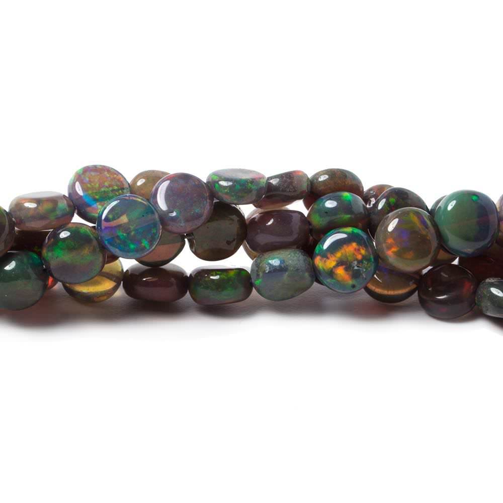 4.5-5mm Blue Ethiopian Opal Plain Coin Beads 18 inch 90 pieces AA