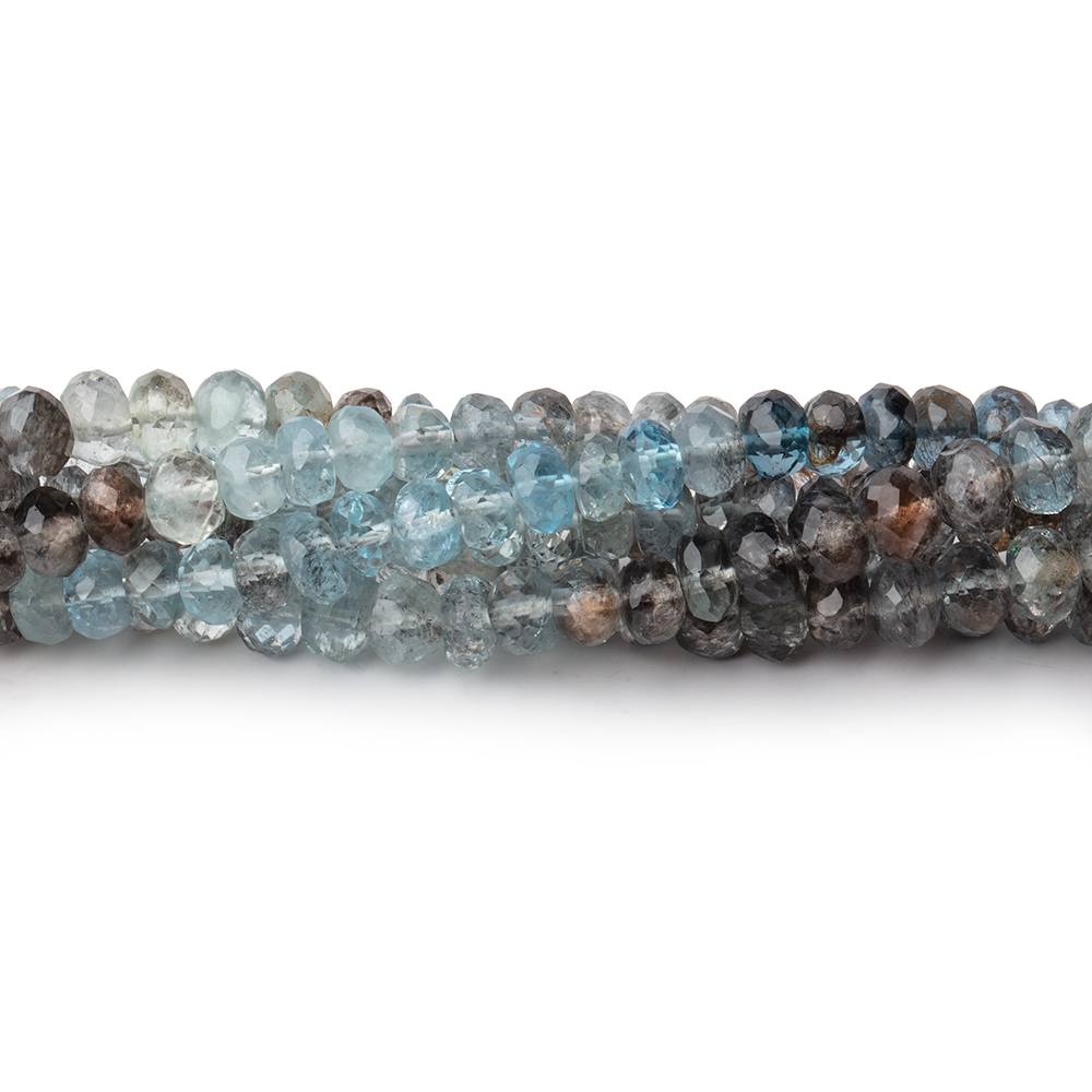 4.5-5mm Copper Moss Aquamarine Faceted Rondelle Beads 14 inch 110 pieces AAA