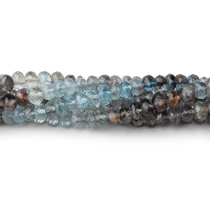 4.5-5mm Copper Moss Aquamarine Faceted Rondelle Beads 14 inch 110 pieces AAA