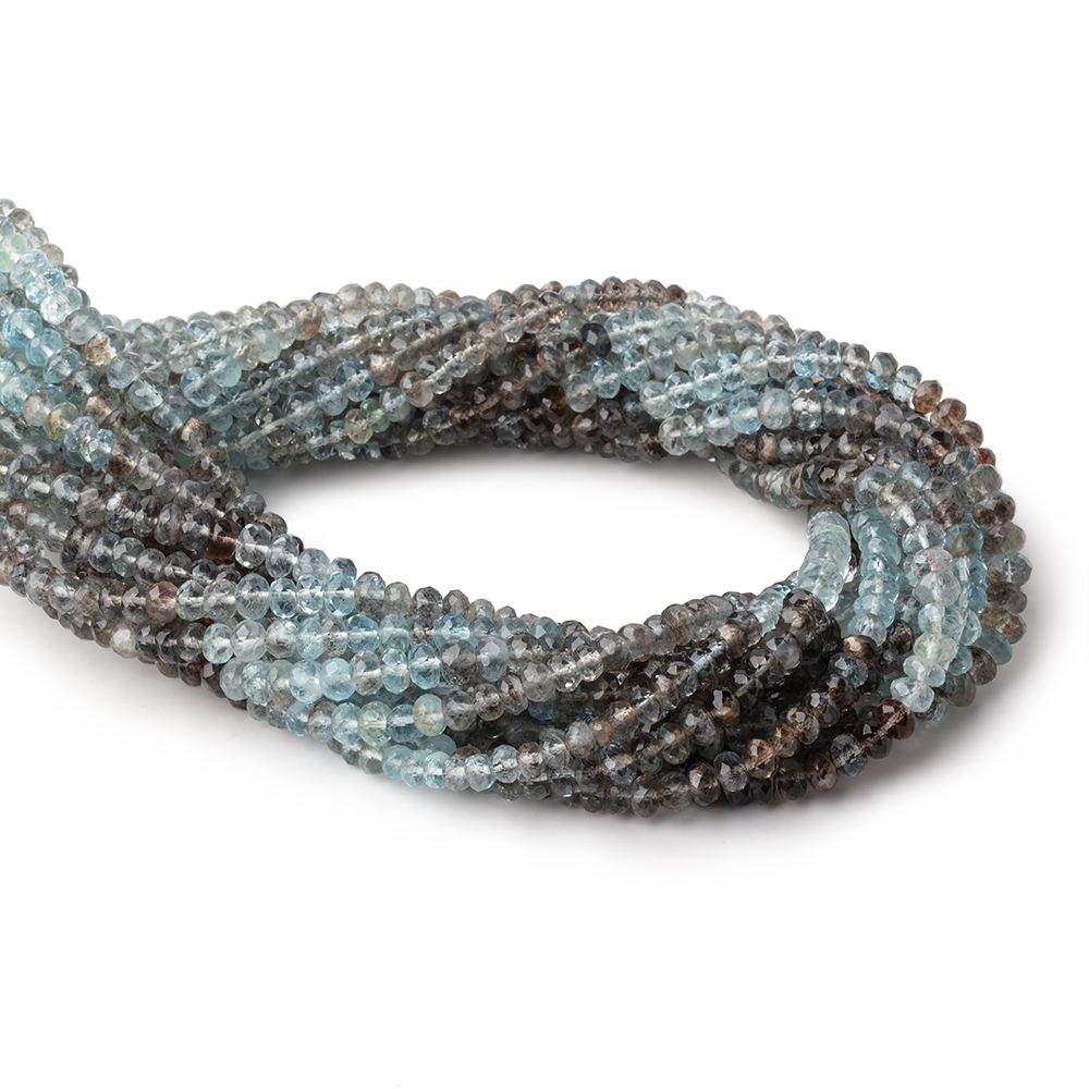 4.5-5mm Copper Moss Aquamarine Faceted Rondelle Beads 14 inch 110 pieces AAA