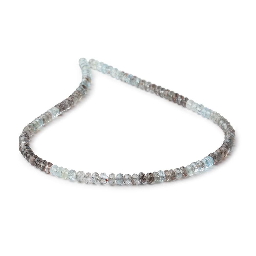 4.5-5mm Copper Moss Aquamarine Faceted Rondelle Beads 14 inch 110 pieces AAA