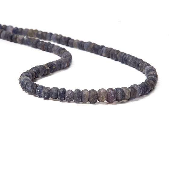 4.5-5mm Frosted Iolite faceted rondelle Beads 13 inch 113 pieces