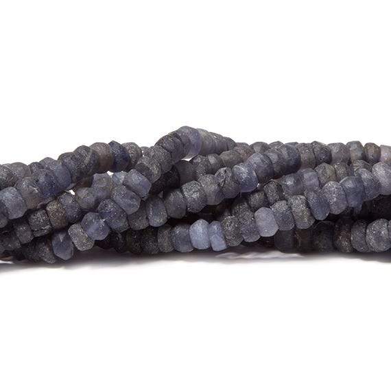 4.5-5mm Frosted Iolite faceted rondelle Beads 13 inch 113 pieces