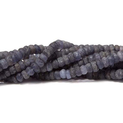 4.5-5mm Frosted Iolite faceted rondelle Beads 13 inch 113 pieces