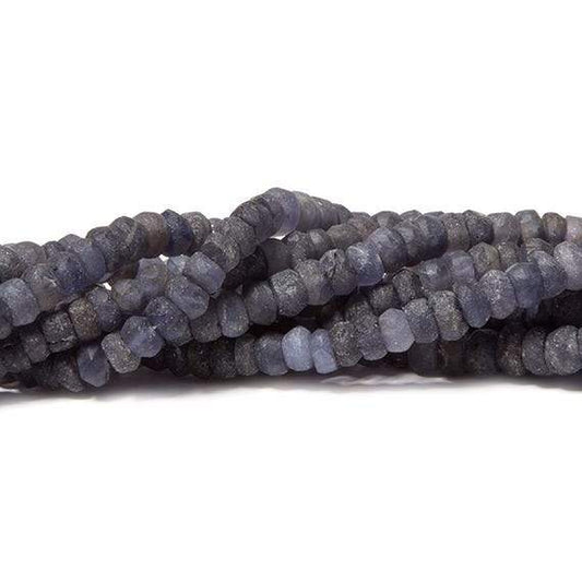 4.5-5mm Frosted Iolite faceted rondelle Beads 13 inch 113 pieces