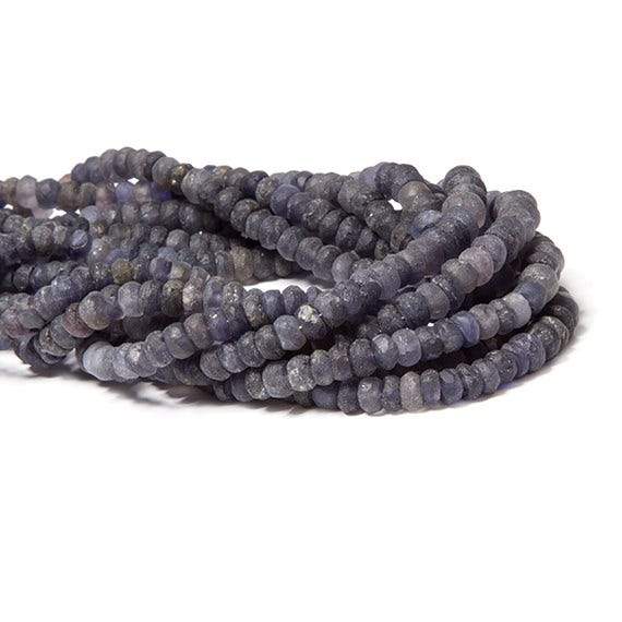 4.5-5mm Frosted Iolite faceted rondelle Beads 13 inch 113 pieces