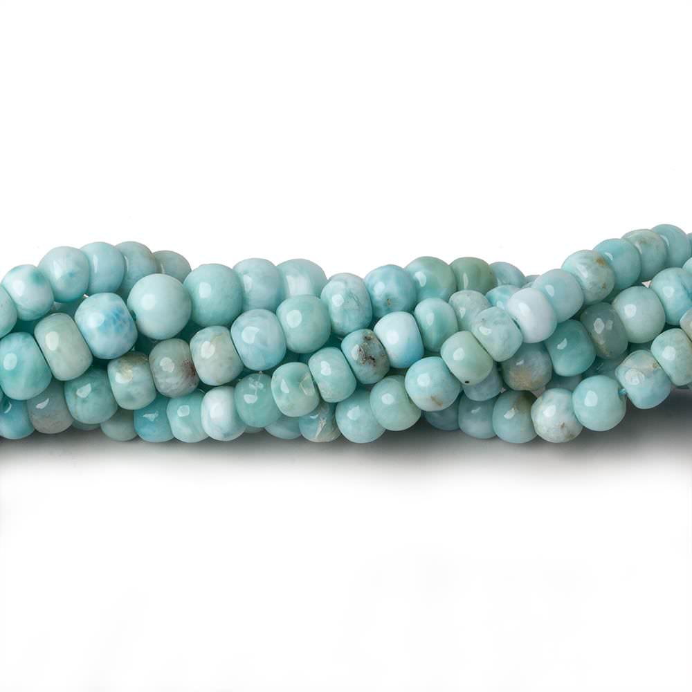 5-5.5mm Larimar plain rondelles 14 inch 82 beads A