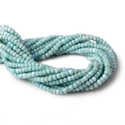 5-5.5mm Larimar plain rondelles 14 inch 82 beads A