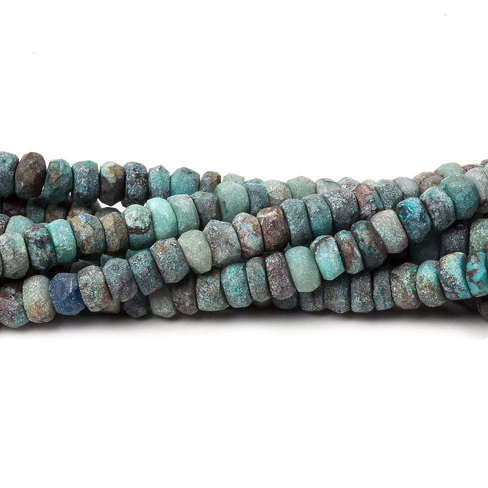 4.5-5mm Matte Chrysocolla plain rondelle beads 12.5 inch 117 pieces