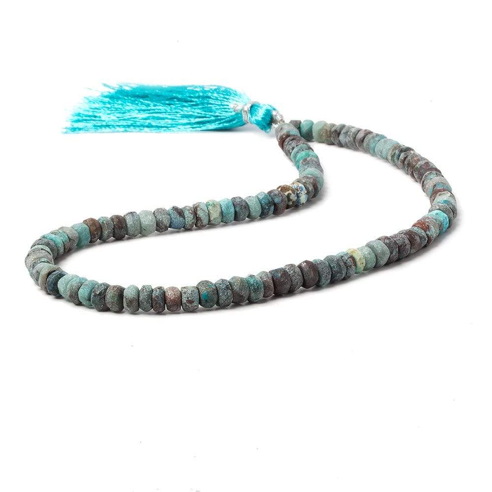 4.5-5mm Matte Chrysocolla plain rondelle beads 12.5 inch 117 pieces