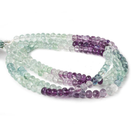 4.5-5mm Mint & Purple Fluorite micro faceted rondelles 16 inch 102 beads AAA