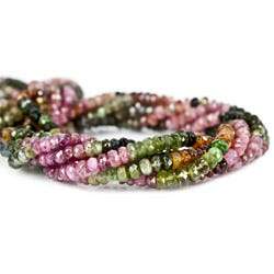 4.5-5mm Multi Color Tourmaline Beads Faceted Rondelle 14.5 inch 160 pcs