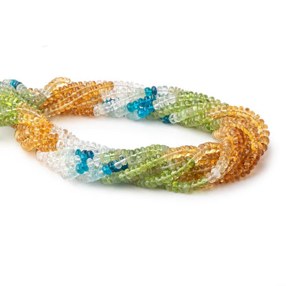4.5-5mm Multi Gemstone Plain Rondelle Beads 17.5 inch 172 pieces