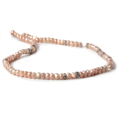 4.5-5mm Mystic Multi Color Moonstone  large hole faceted rondelle 13 inch