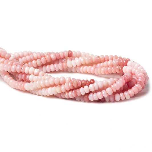4.5-5mm Pink Peruvian Opal faceted rondelle beads 14.5 inch 119 pieces