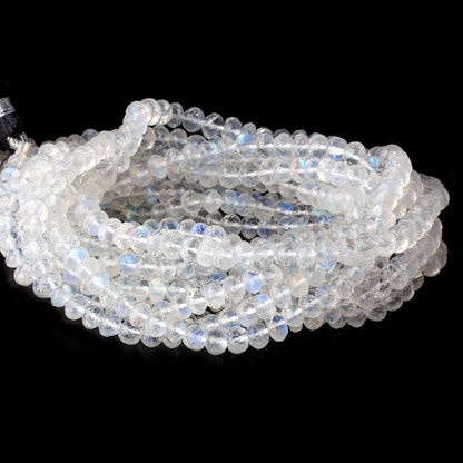 4-4.5mm Rainbow Moonstone microfaceted rondelle 16 inch 105 beads AAA