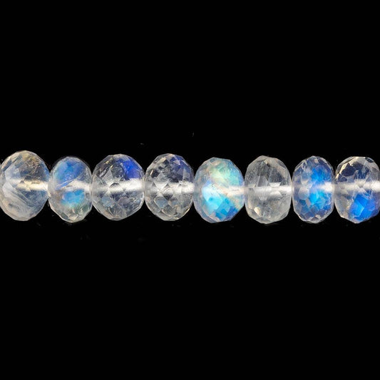 4-4.5mm Rainbow Moonstone microfaceted rondelle 16 inch 105 beads AAA