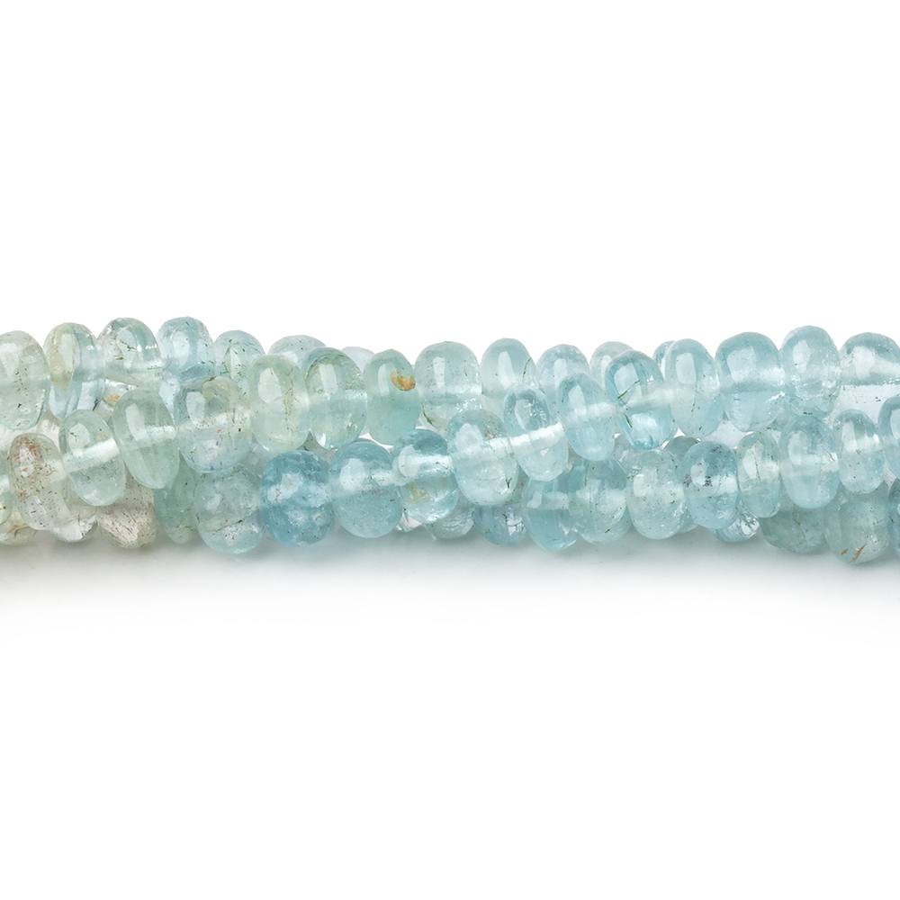 4.5-5mm Shaded Aquamarine Plain Rondelle Beads 14 inch 126 pieces