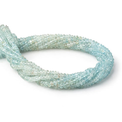 4.5-5mm Shaded Aquamarine Plain Rondelle Beads 14 inch 126 pieces
