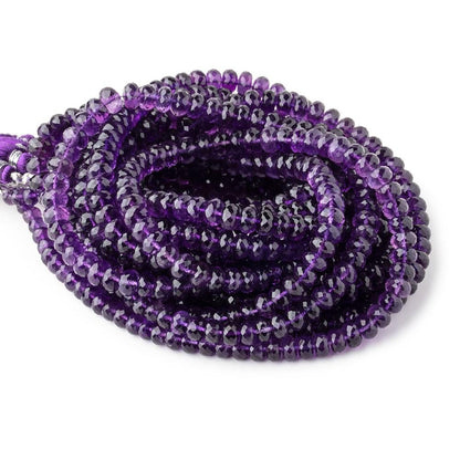 4.5-6.5mm African Amethyst Faceted Rondelle Beads 16 inch 107 pieces