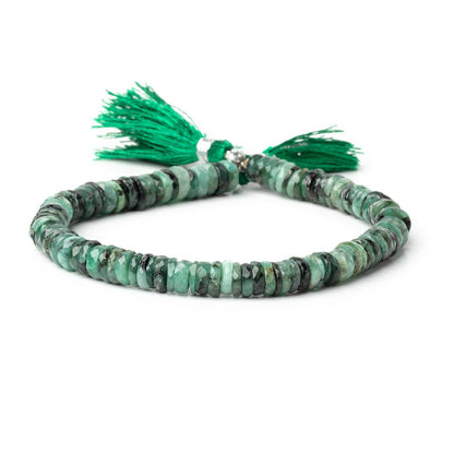 4.5-6.5mm Brazilian Emerald Faceted Heishi Beads 8 inch 100 pieces