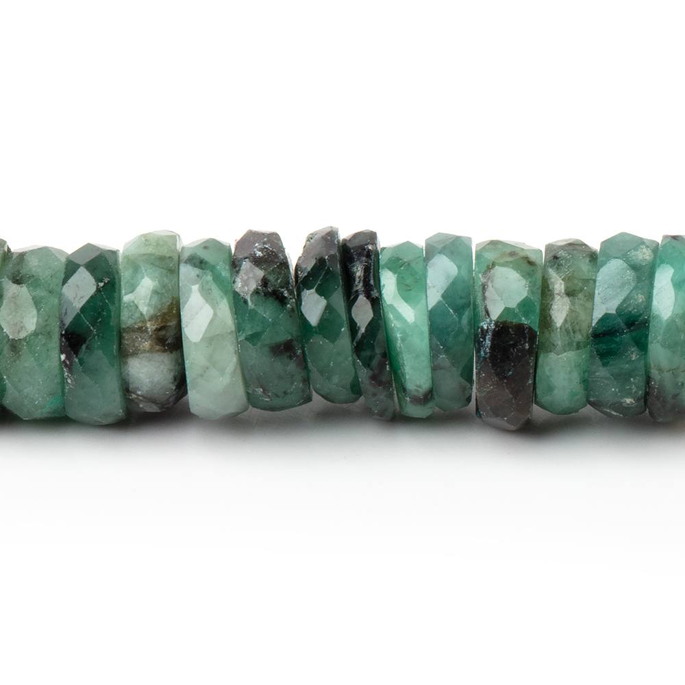 4.5-6.5mm Brazilian Emerald Faceted Heishi Beads 8 inch 100 pieces