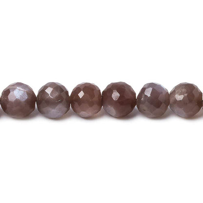 4.5-6.5mm Chocolate Brown Moonstone faceted round beads 13 inch 57 pieces