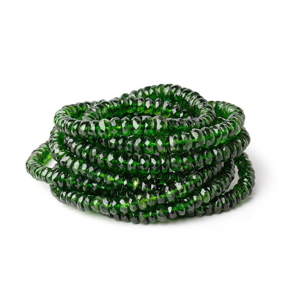4.5-6.5mm Chrome Diopside Faceted Rondelles 18 inch 167 Beads AA