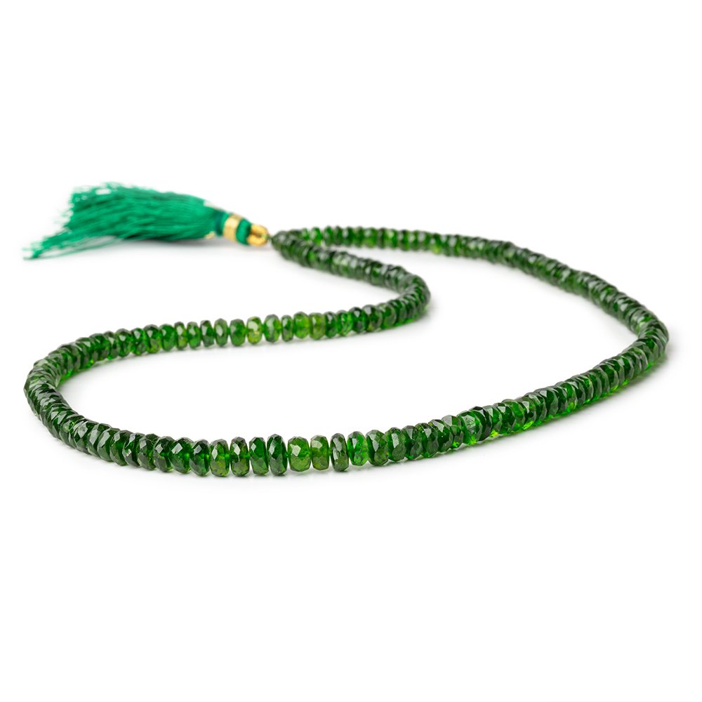 4.5-6.5mm Chrome Diopside Faceted Rondelles 18 inch 167 Beads AA