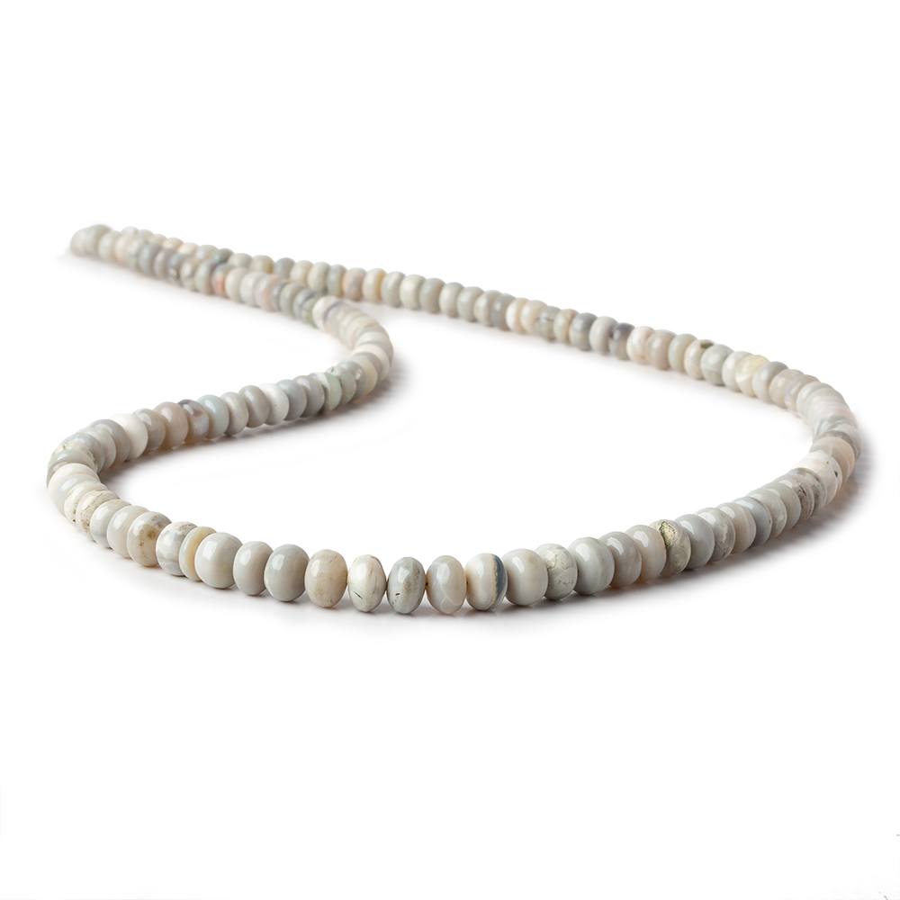 4.5-6.5mm Creamy beige Australian Opal plain rondelles 18 inch 125 beads AA