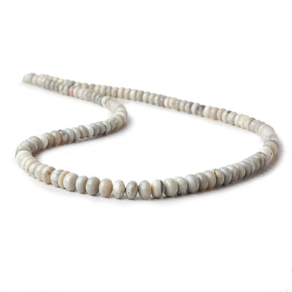 4.5-6.5mm Creamy beige Australian Opal plain rondelles 18 inch 125 beads AA