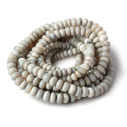 4.5-6.5mm Creamy beige Australian Opal plain rondelles 18 inch 125 beads AA