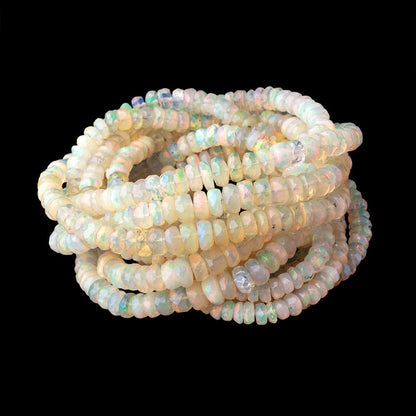 4.5-6.5mm Ethiopian Opal Faceted Rondelles 18 inch 169 Beads AAA