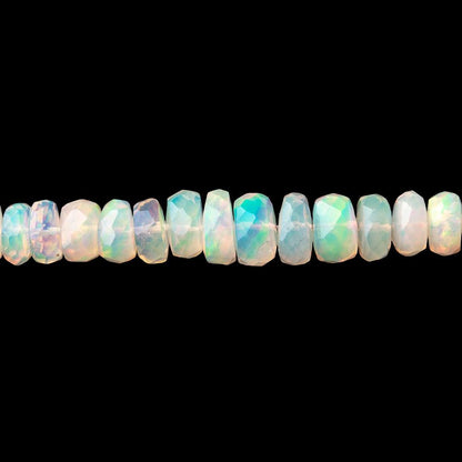 4.5-6.5mm Ethiopian Opal Faceted Rondelles 18 inch 169 Beads AAA