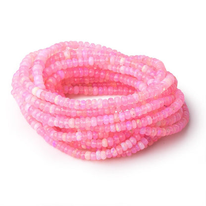 4.5-6.5mm Pink Ethiopian Opal Faceted Rondelle Beads 16 inch 136 pieces AA