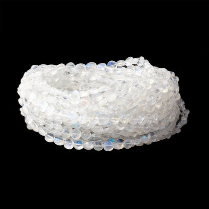 4.5-6.5mm Rainbow Moonstone Faceted Coin Beads 16 inch 76 pieces AAA