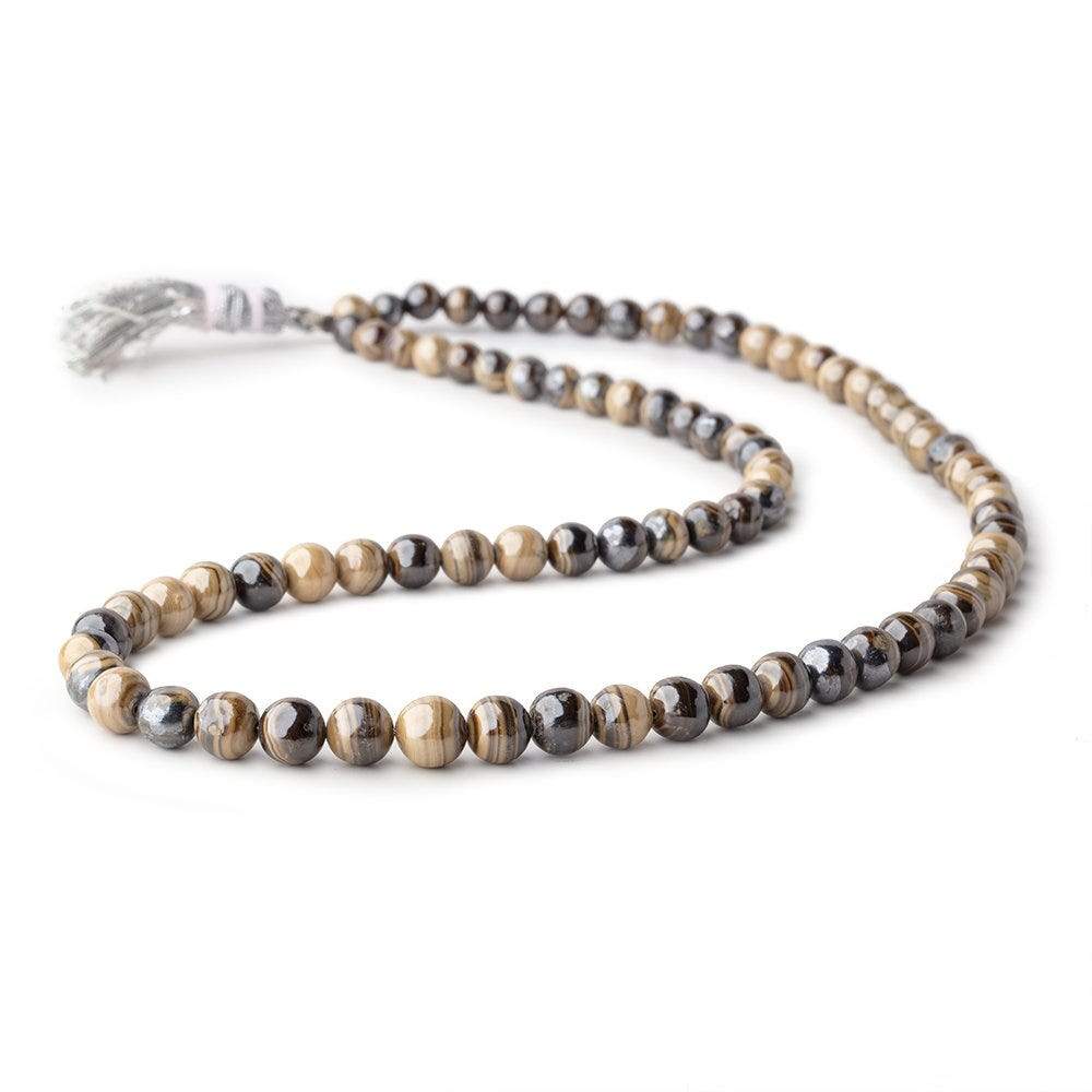 4.5-6.5mm Schalenblende Plain Round Beads 16 inch 81 pieces AA rare