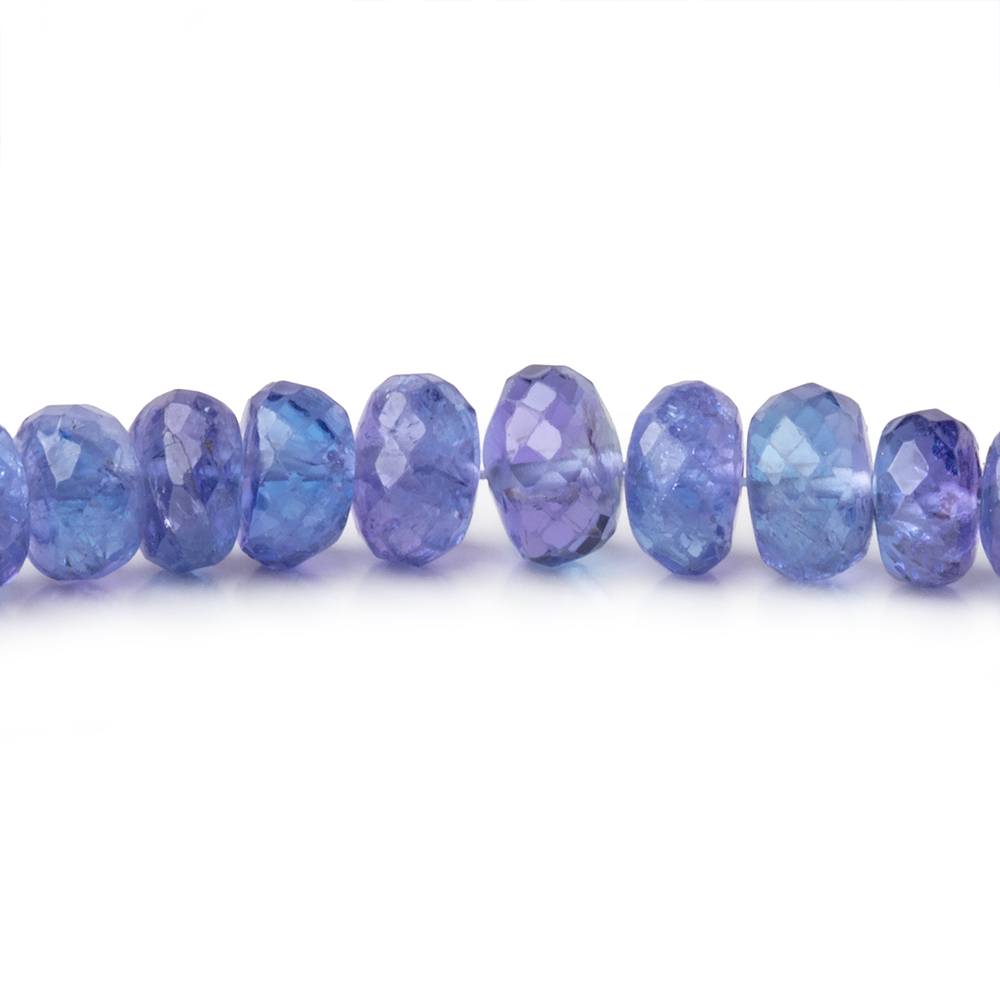 4.5-6.5mm Tanzanite Faceted Rondelle Beads 18 inch 130 pieces AAA